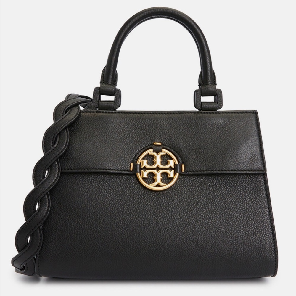 Tory Burch Miller Top-Handle Satchel with Gold Logo Accent